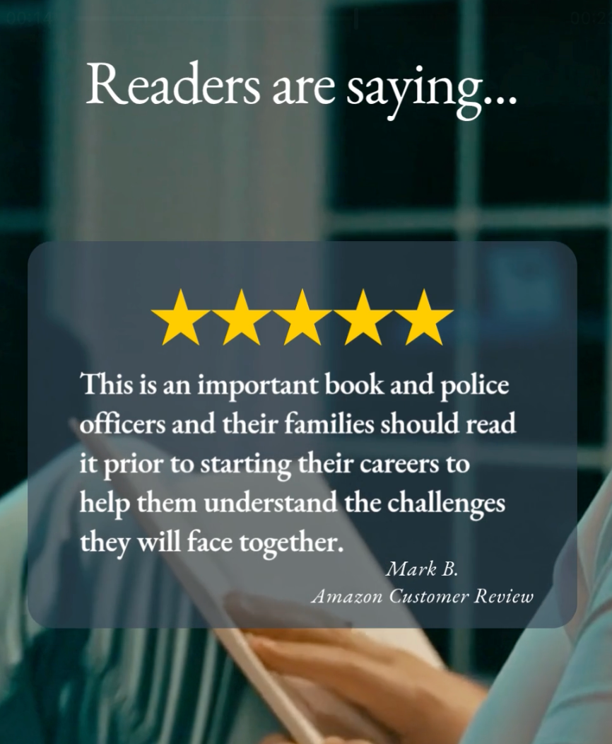Five-star rating from an Amazon customer review on a blurred background of a person reading a book.
