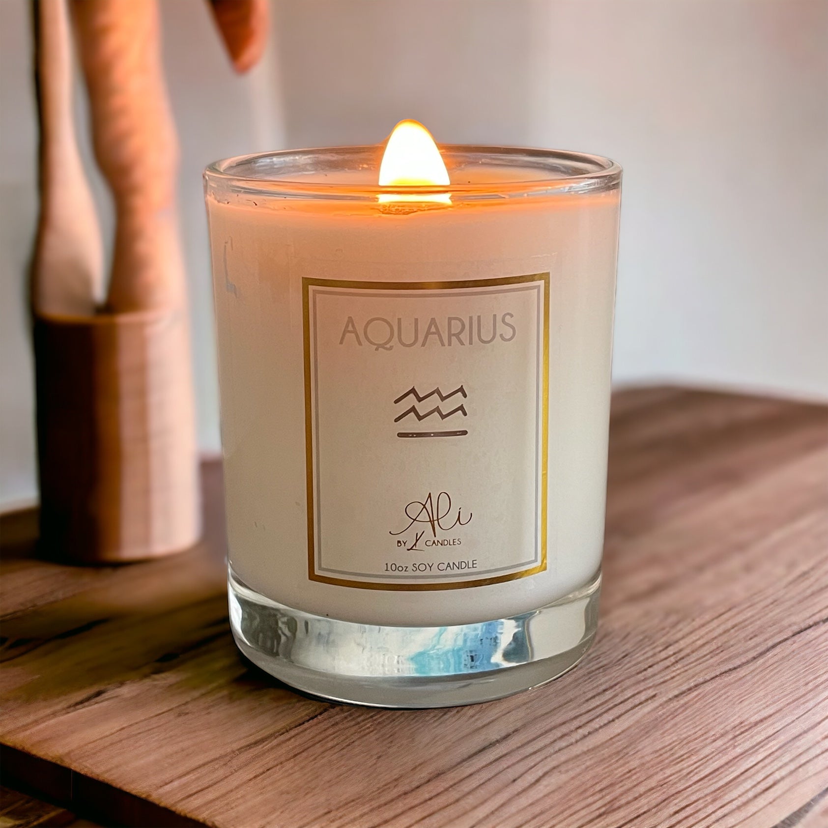 Aquarius Candle, hand-poured wood wick soy candle by Karys Layne