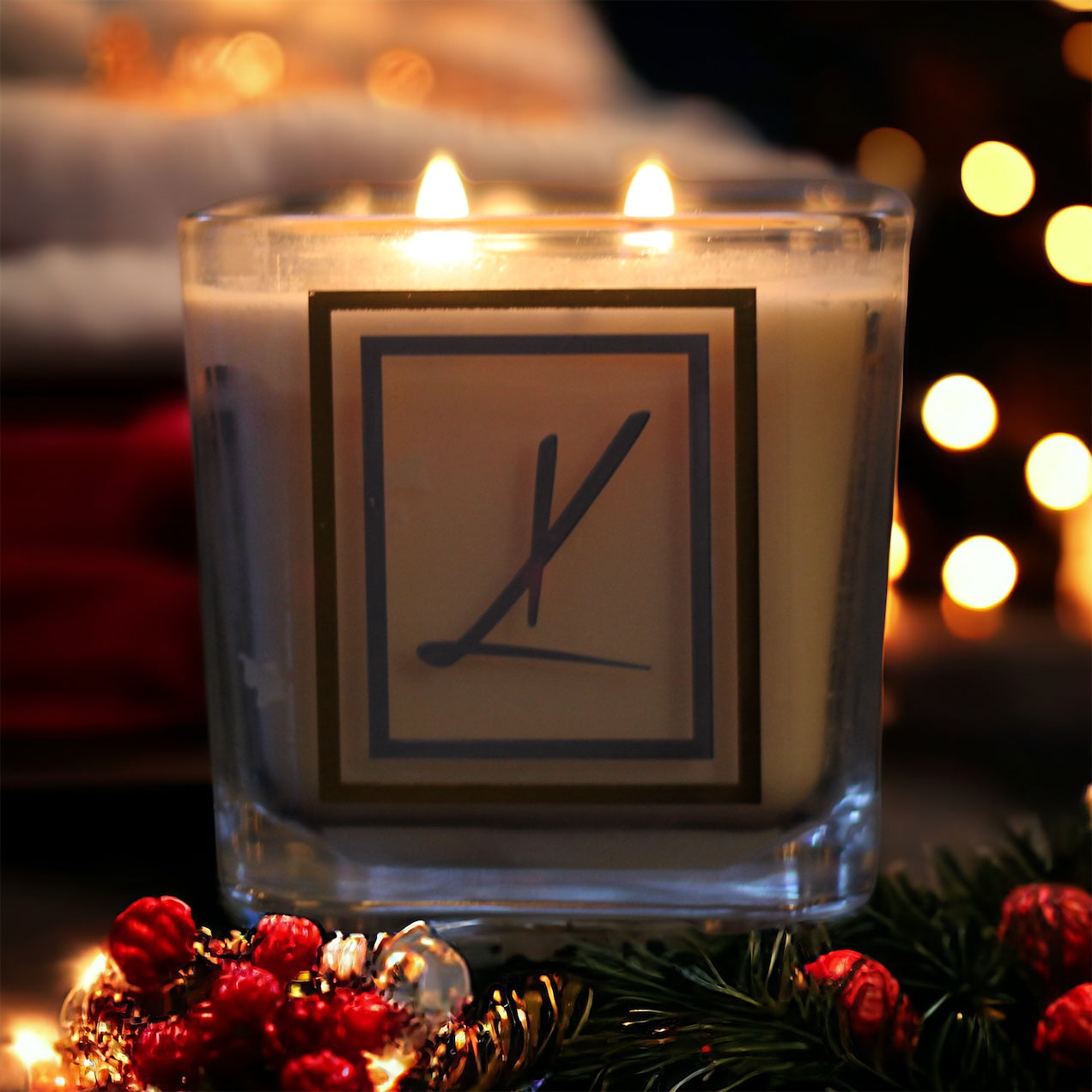 Hand poured dual wood wick candle. Berry scented. Canadian best selling candle. Karys Layne Candles