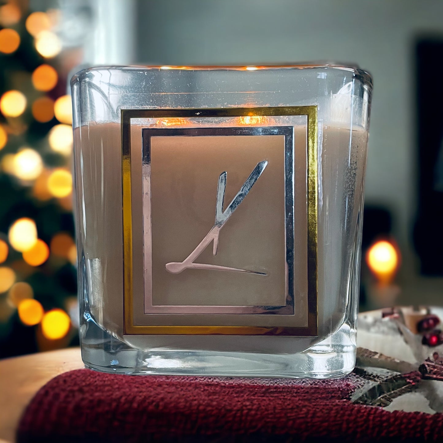 Perfect Christmas gift. Hand poured luxurious candle. 