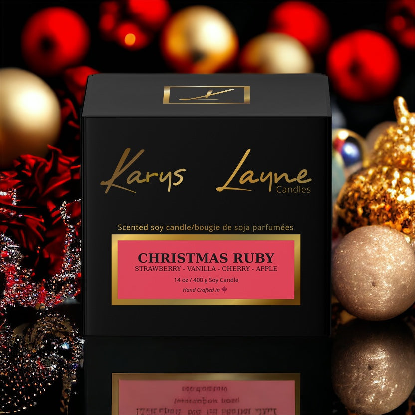 Sweet berries and vanilla scented Christmas candle. Hand poured in Calgary. Luxurious gift.