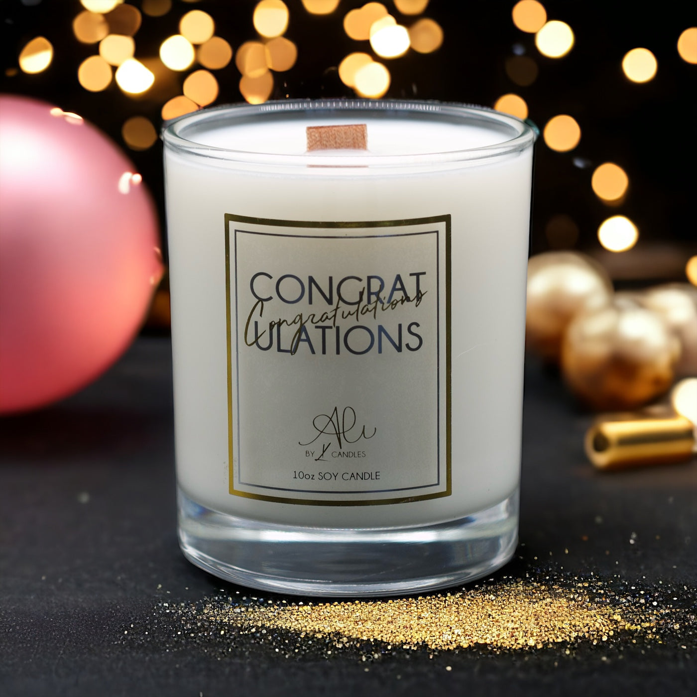 Congratulations scented candle — unique celebration gift by Karys Layne Candles