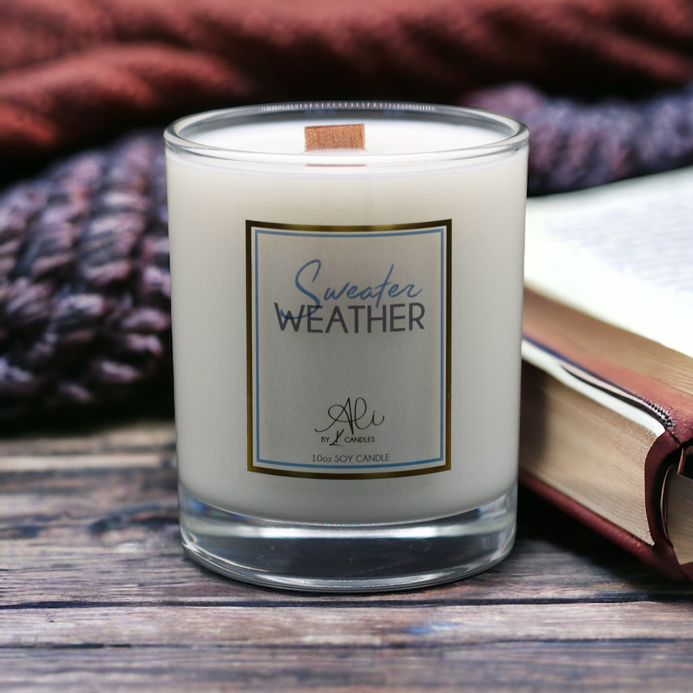 Sweater Weather cozy vanilla scented candle — perfect fall and winter candle by Karys Layne