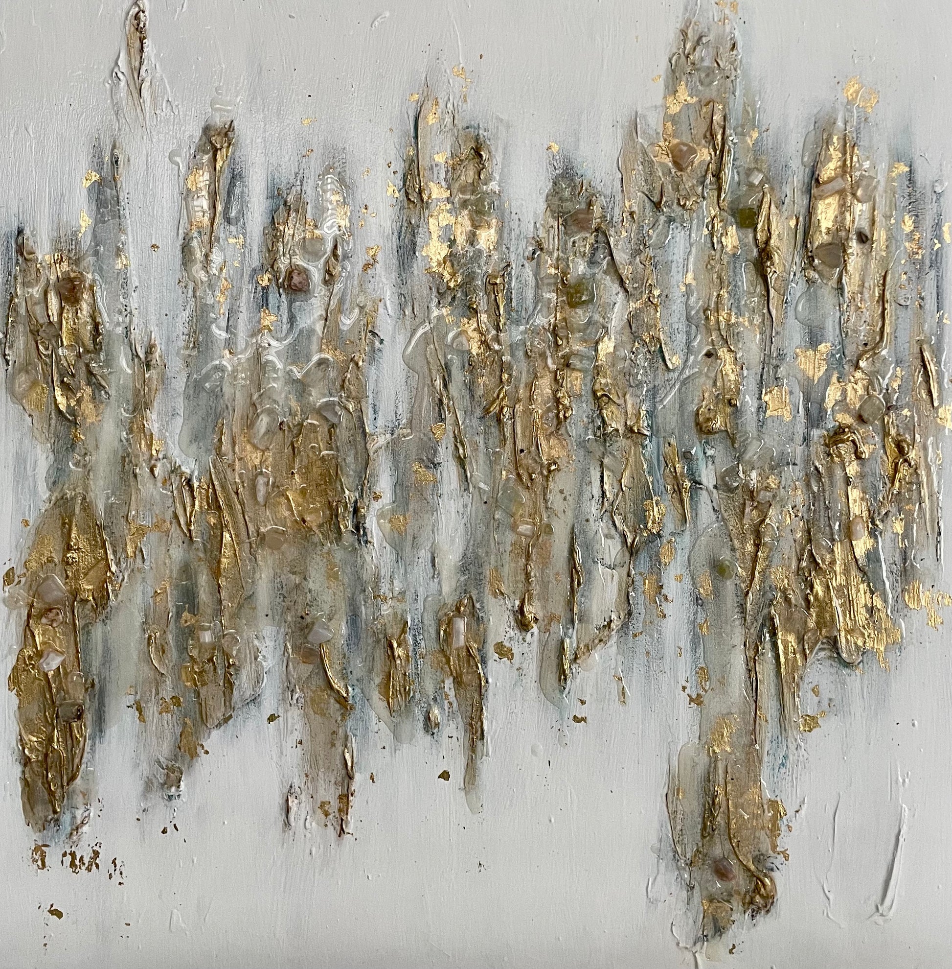 Art with texture and crystals by Sheri Lux