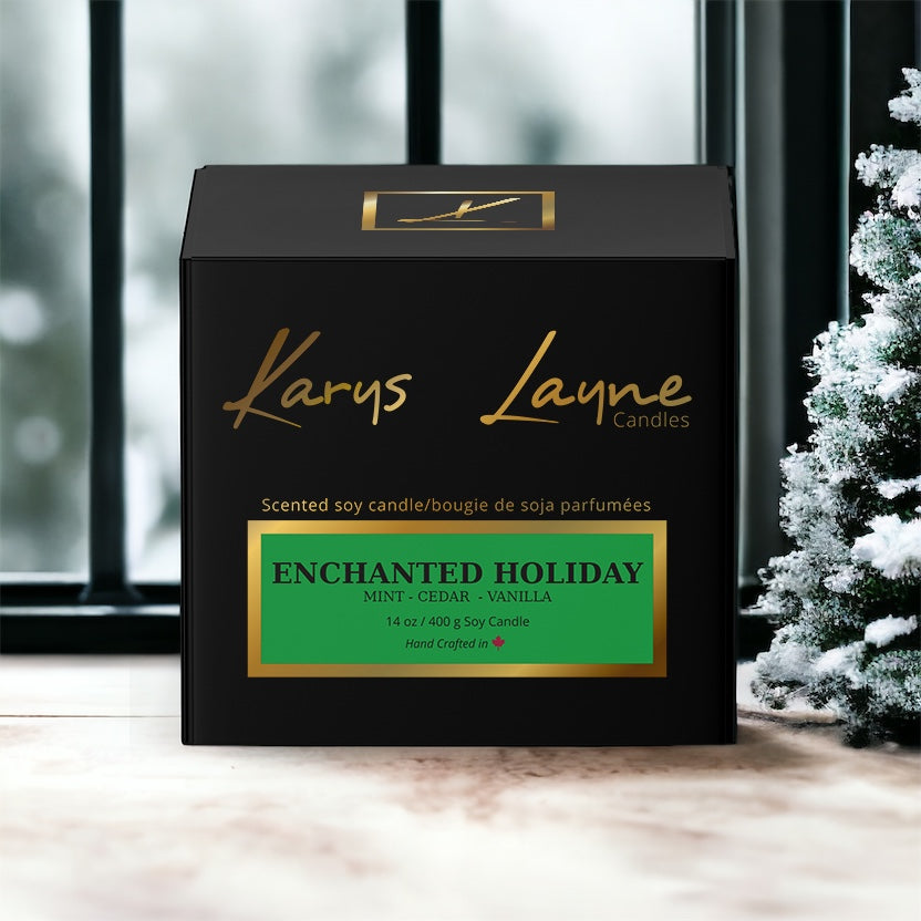 Karys Layne Candle. Unique Christmas gift. Hand poured in Calgary  Scented with chocolate and peppermint