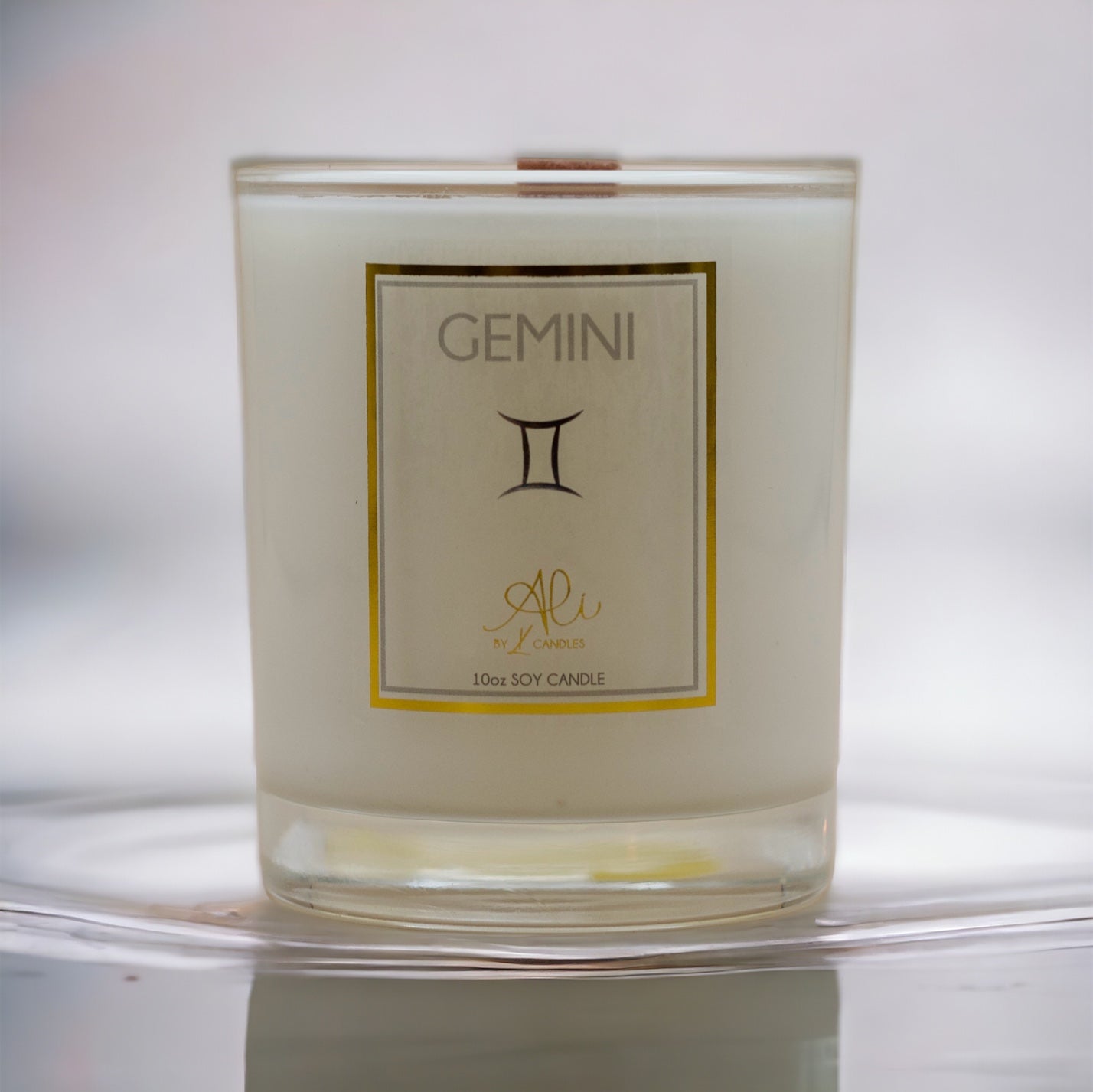 Gemini Candle, hand-poured wood wick soy candle by Karys Layn