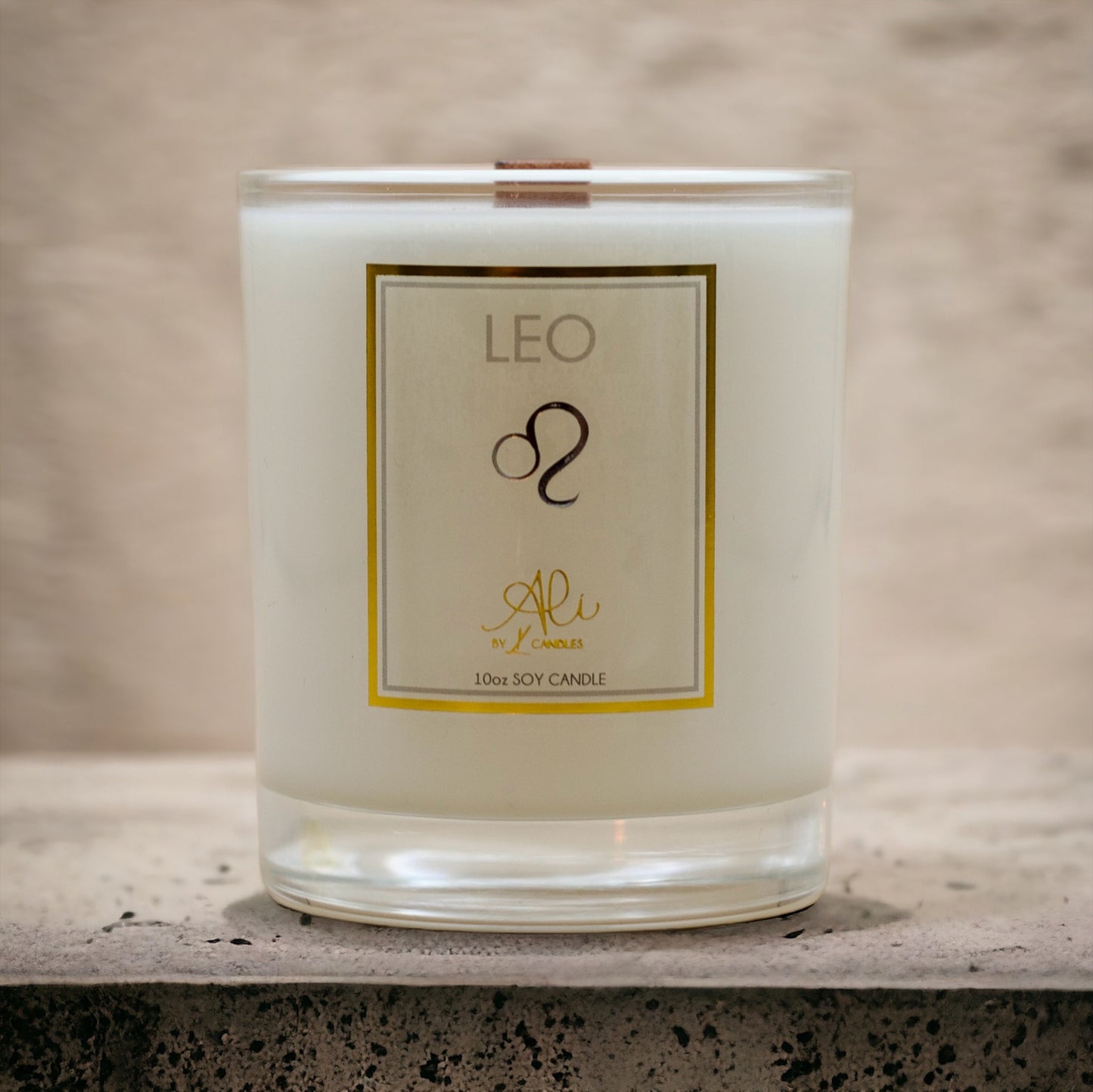 zodiac leo candle on neutral background scented best selling Canadian candle