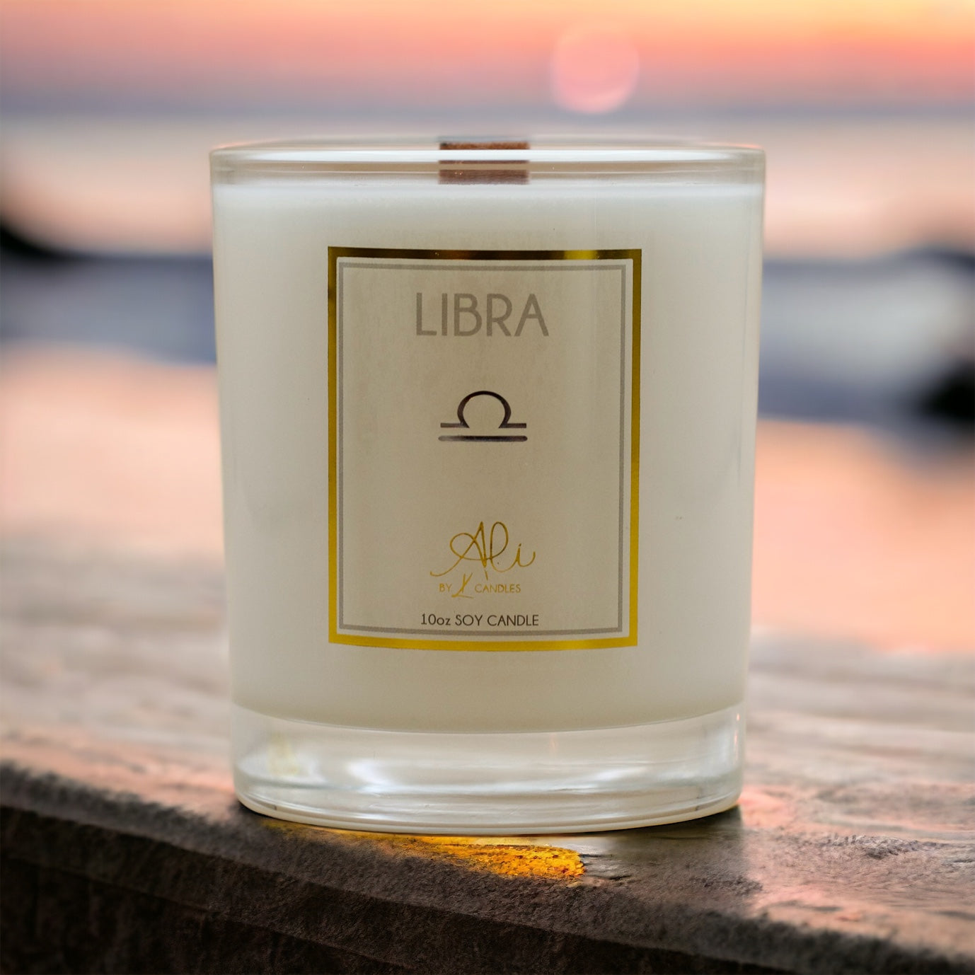 Libra Candle, hand-poured wood wick soy candle by Karys Layne