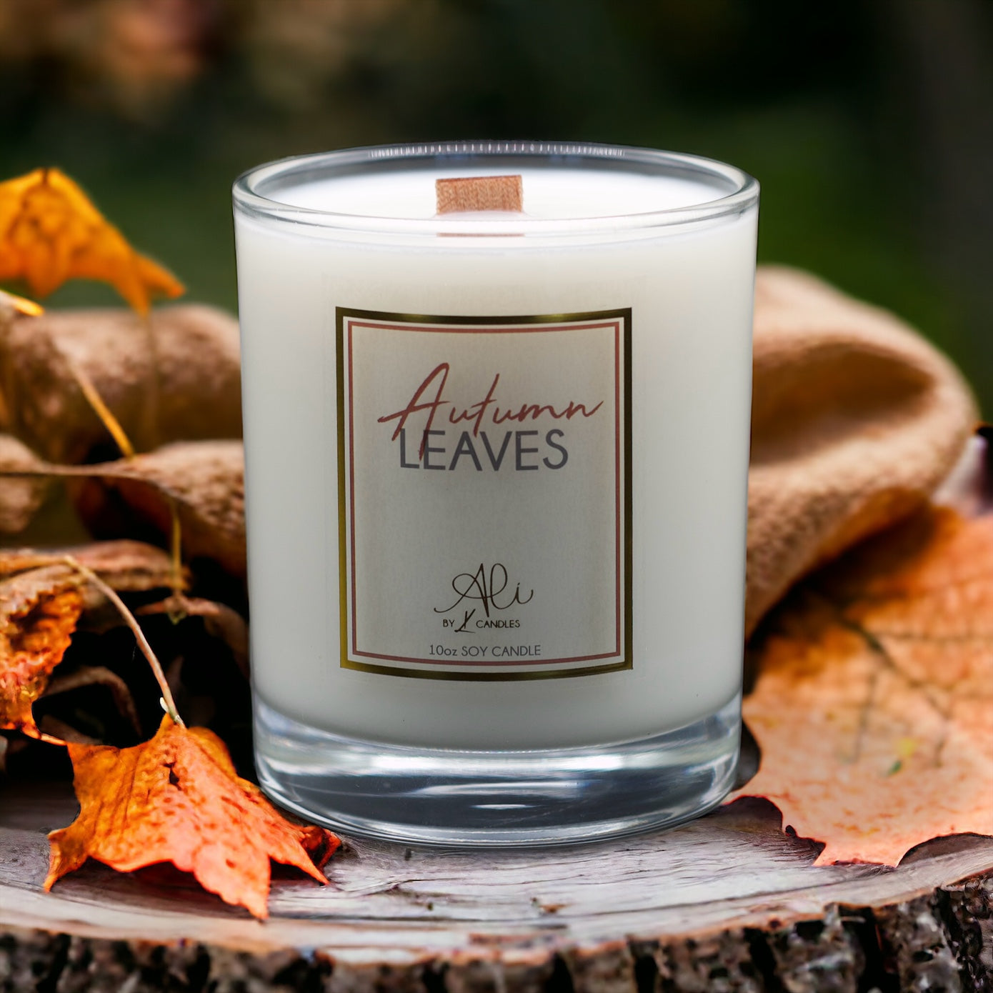 Autumn Leaves bestselling fall candle with warm spice and vanilla fragrance