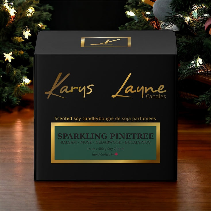 Sparkling Pinetree is the scent of new winter frost. It is a fresh, crisp blend of balsam, cedar wood, musk, and citrus. 70 hr burn time. 14 oz - Dual Wooden Wicks