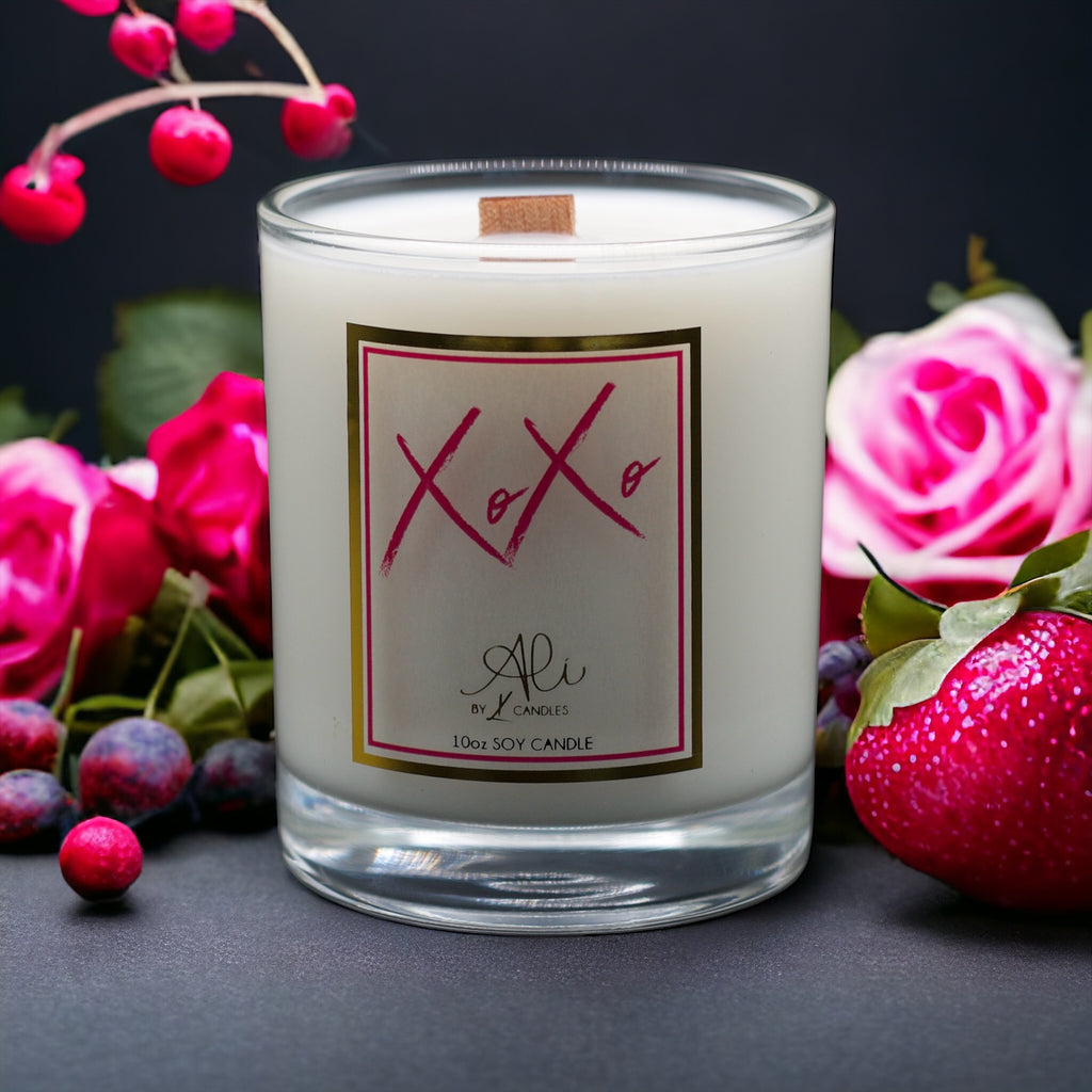 Experience the sweet, fruity aroma of the XOXO Blue Raspberry Candle. Hand‑poured in Calgary with natural soy wax and a crackling wood wick for a cozy, long‑lasting burn.