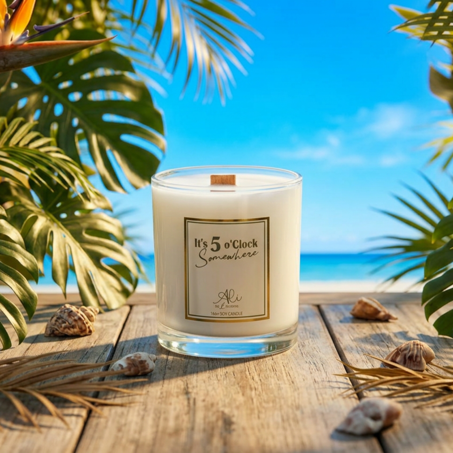 t's 5:00 Somewhere candle available on Karys Layne website