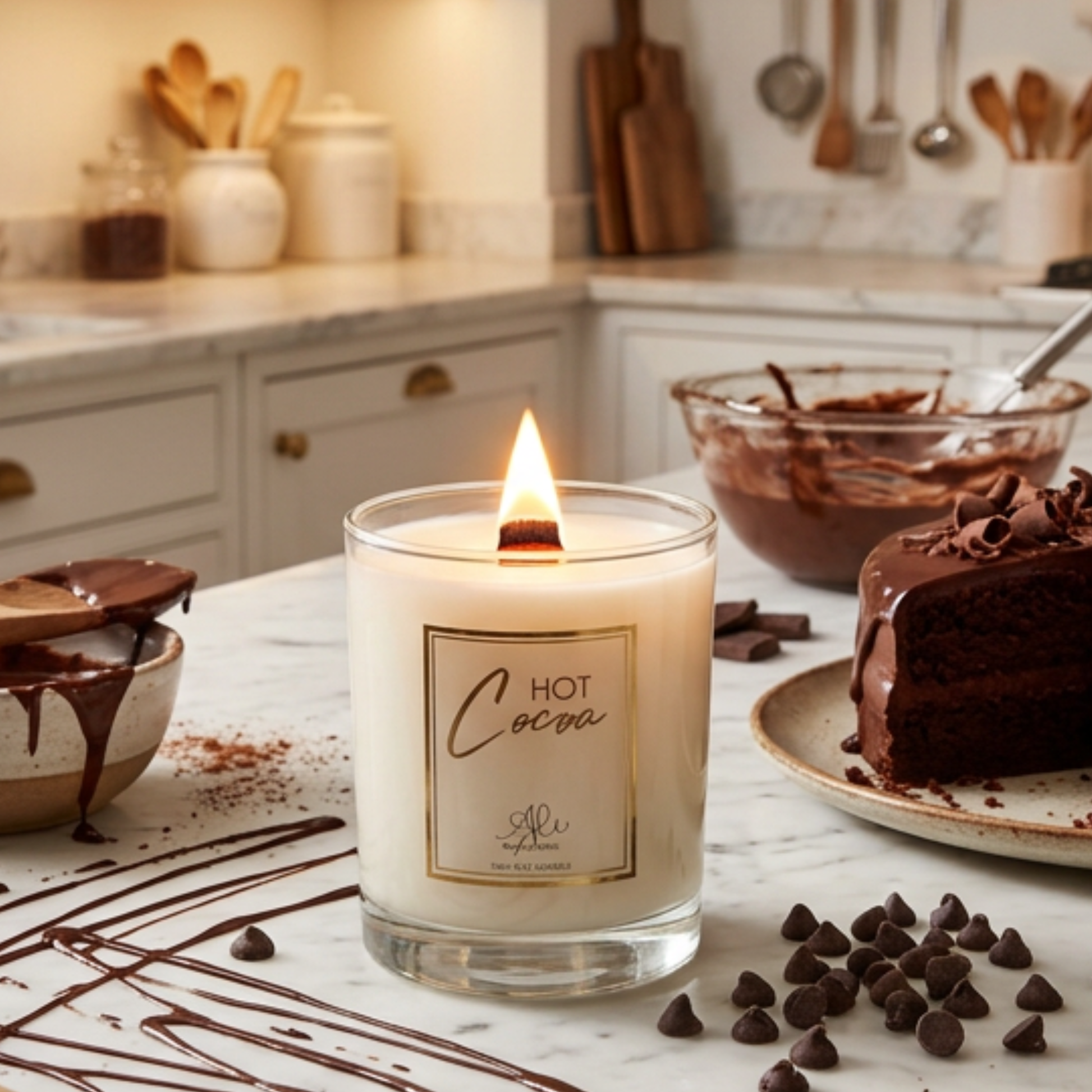 Hot Cocoa bestselling chocolate scented soy candle by Karys Layne Candles