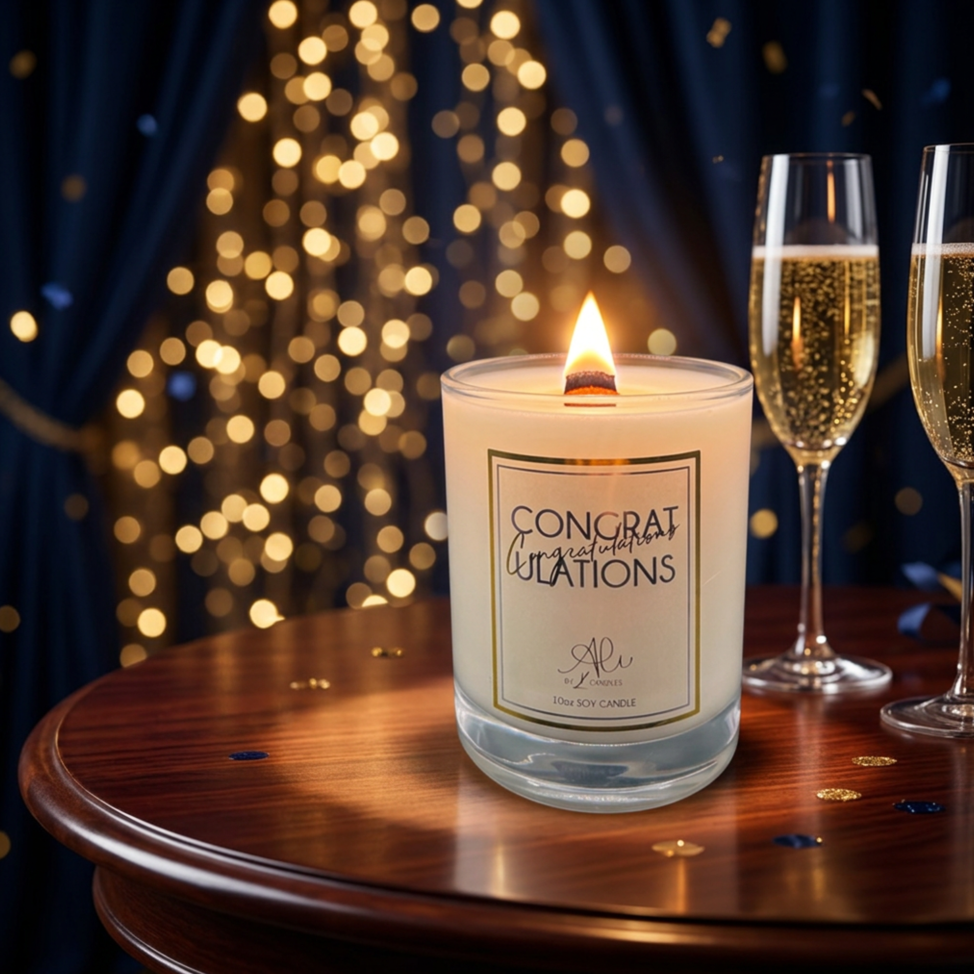 Congratulations scented candle — unique celebration gift by Karys Layne Candles