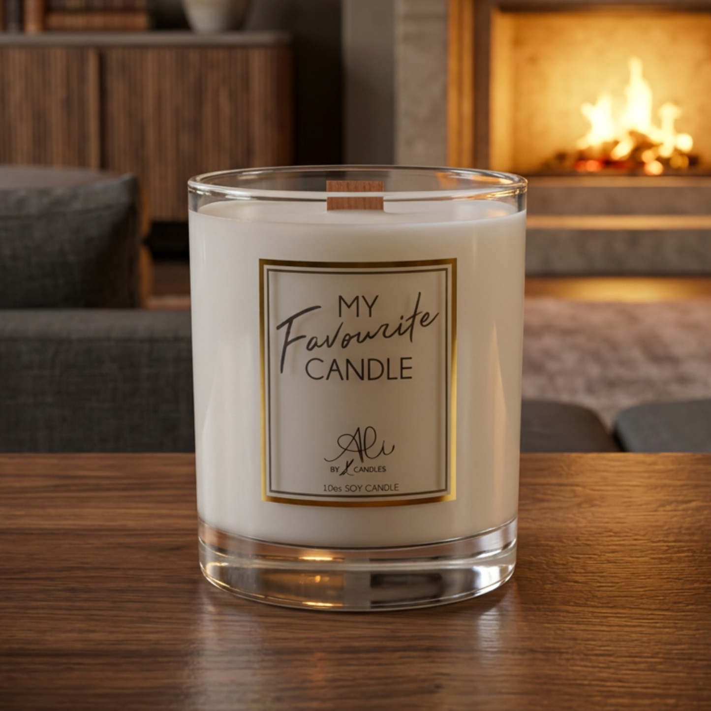 My Favorite Candle ambered vanilla soy candle, Karys Layne bestseller