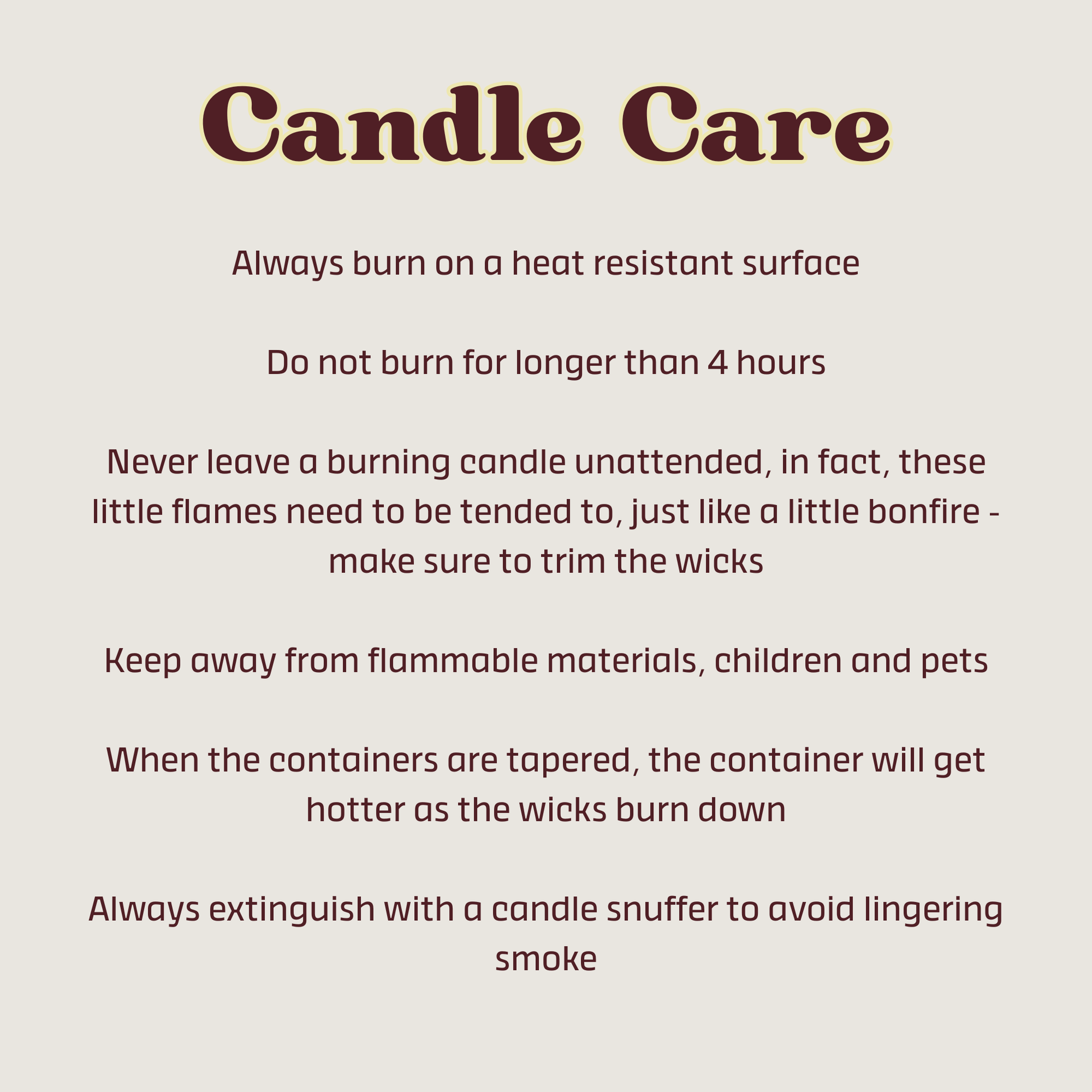 Karys Layne Candle Care