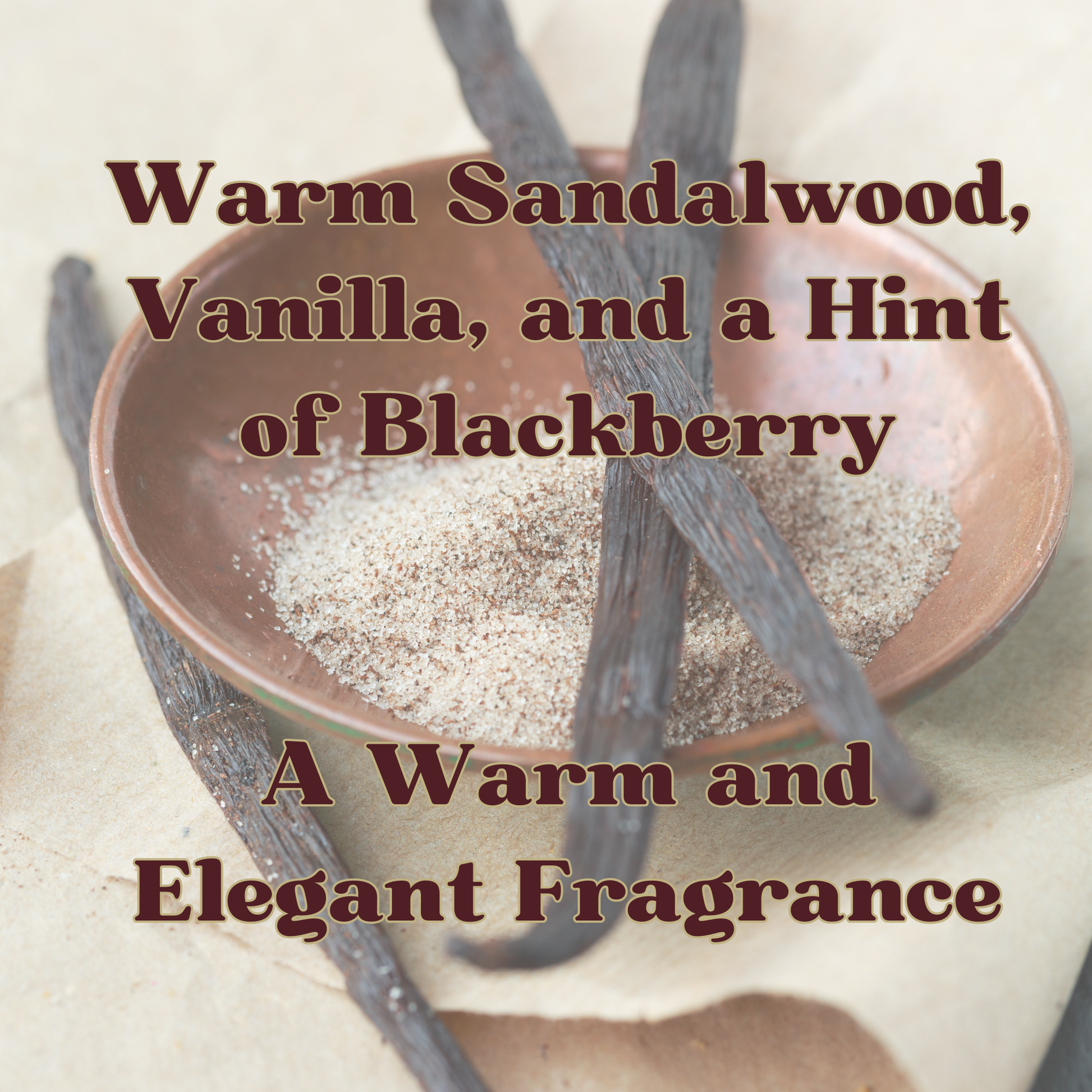 Photo of sandalwood, vanilla, and blackberry, warm and elegant favorite candle