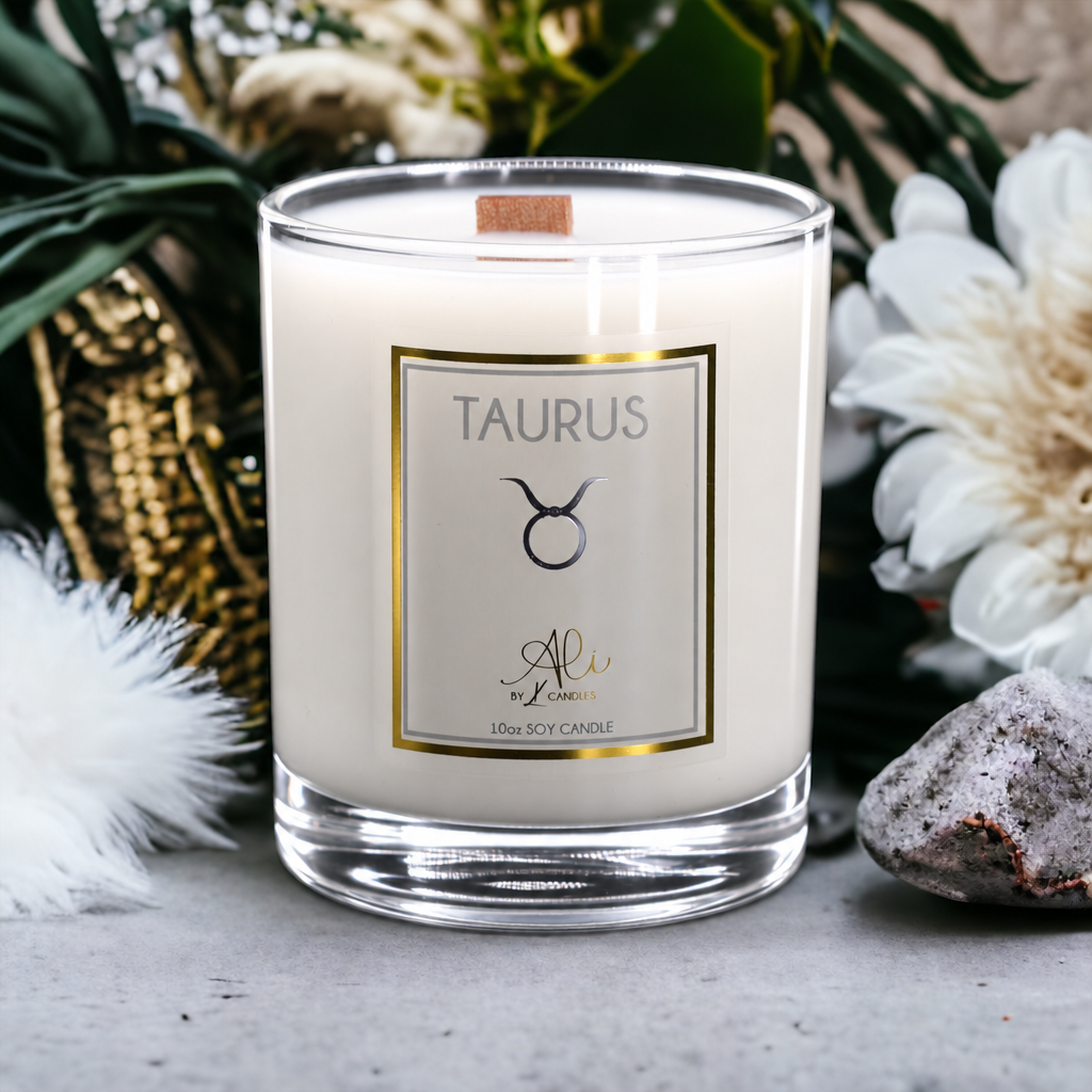Taurus zodiac scented soy candle, hand-poured in Calgary