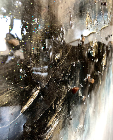 Crystal Mahogany Abstract Painting (2021)