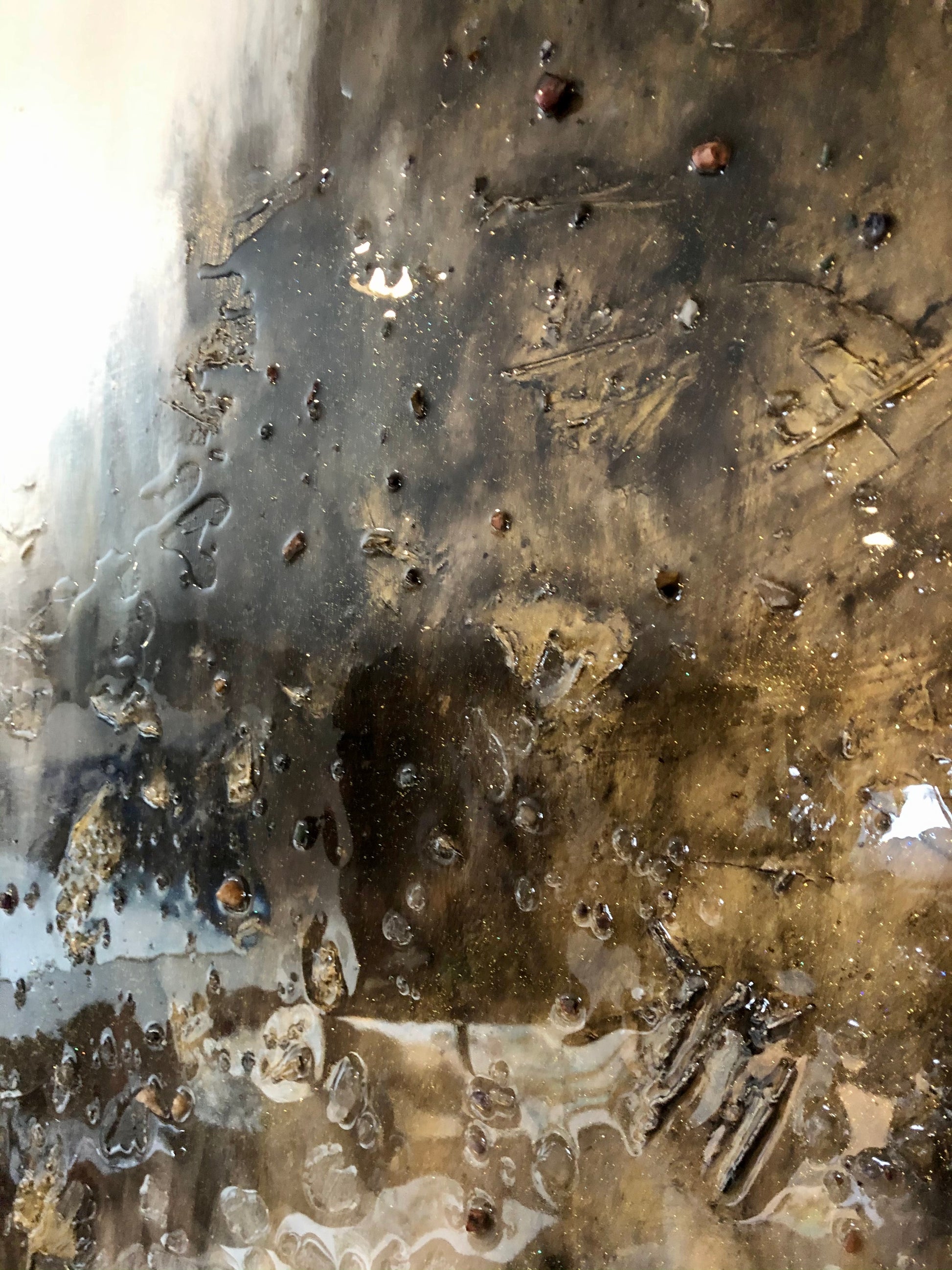 Abstract art layered with textures, mica, and crystals Karys Layne Candles