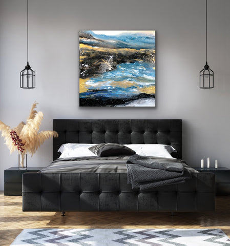 Indigo Crystal Abstract Art by Sheri Lerat