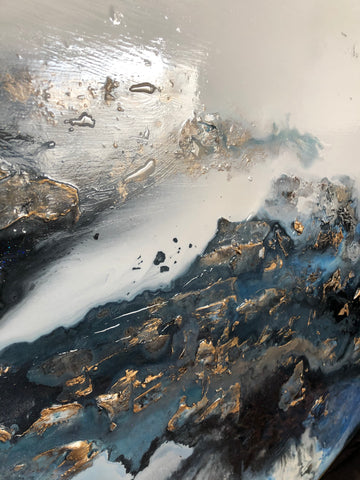 Blue Waves Abstract Painting (2018)